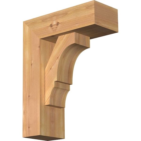 Ekena Millwork Balboa Block Smooth Bracket w/ Offset Brace, Western Red Cedar, 5 1/2"W x 14"D x 18"H BKT0604X14X18BOA05SWR - main